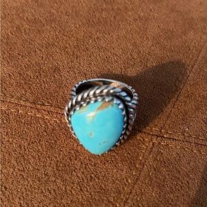 Navajo sterling and turquoise ring sz 7